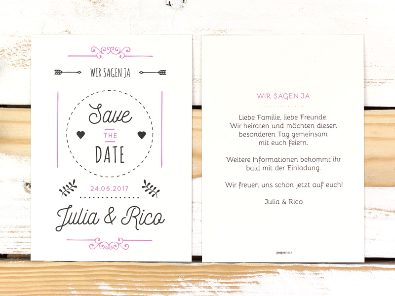Save The Date Karten Sweetie Bonbon Villa Hochzeitsshop